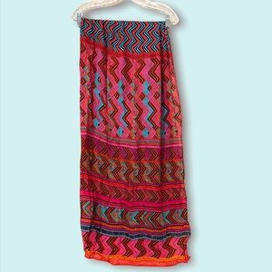 NEVER WORN Colorful Patterned Sarong Wrap
